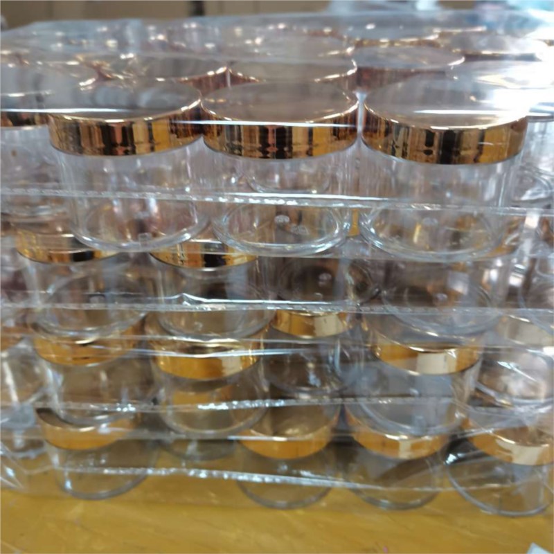 Luxury Skincare Packaging - 20/50/100Pcs Gold Lid Clear Empty Refillable