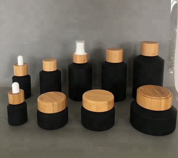 Luxury Skincare Bottles - 60pcs 120ml black matte glass cream