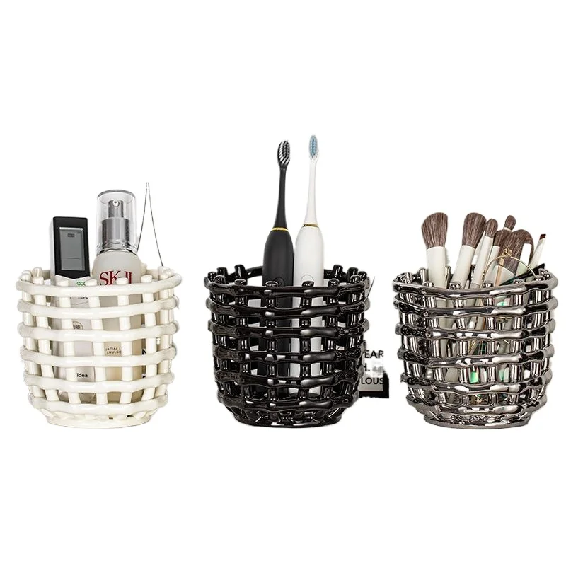Luxury Skincare Tools - Light luxury high-value ceramic storage cylinder,