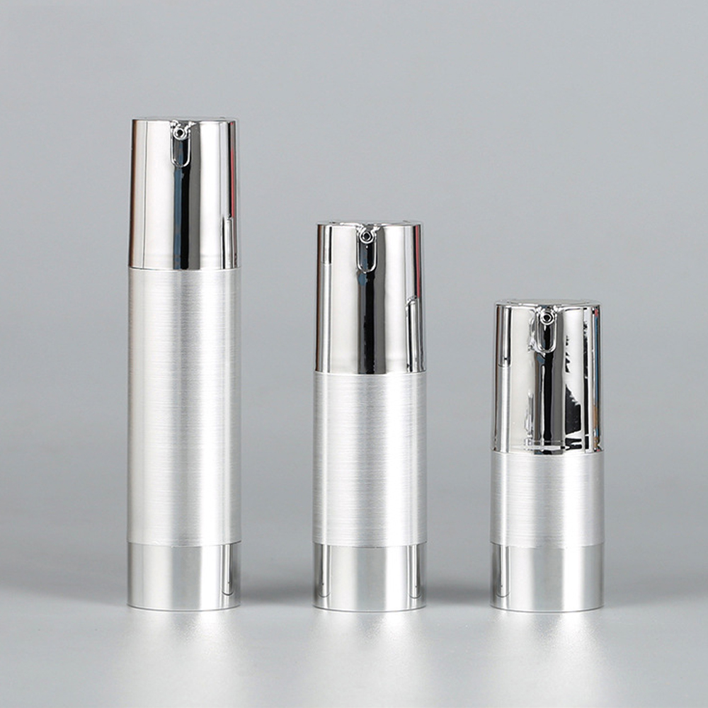 Luxury Skincare Packaging - 15/30/50ml Silver Lotion Bottle Empty Vacuum