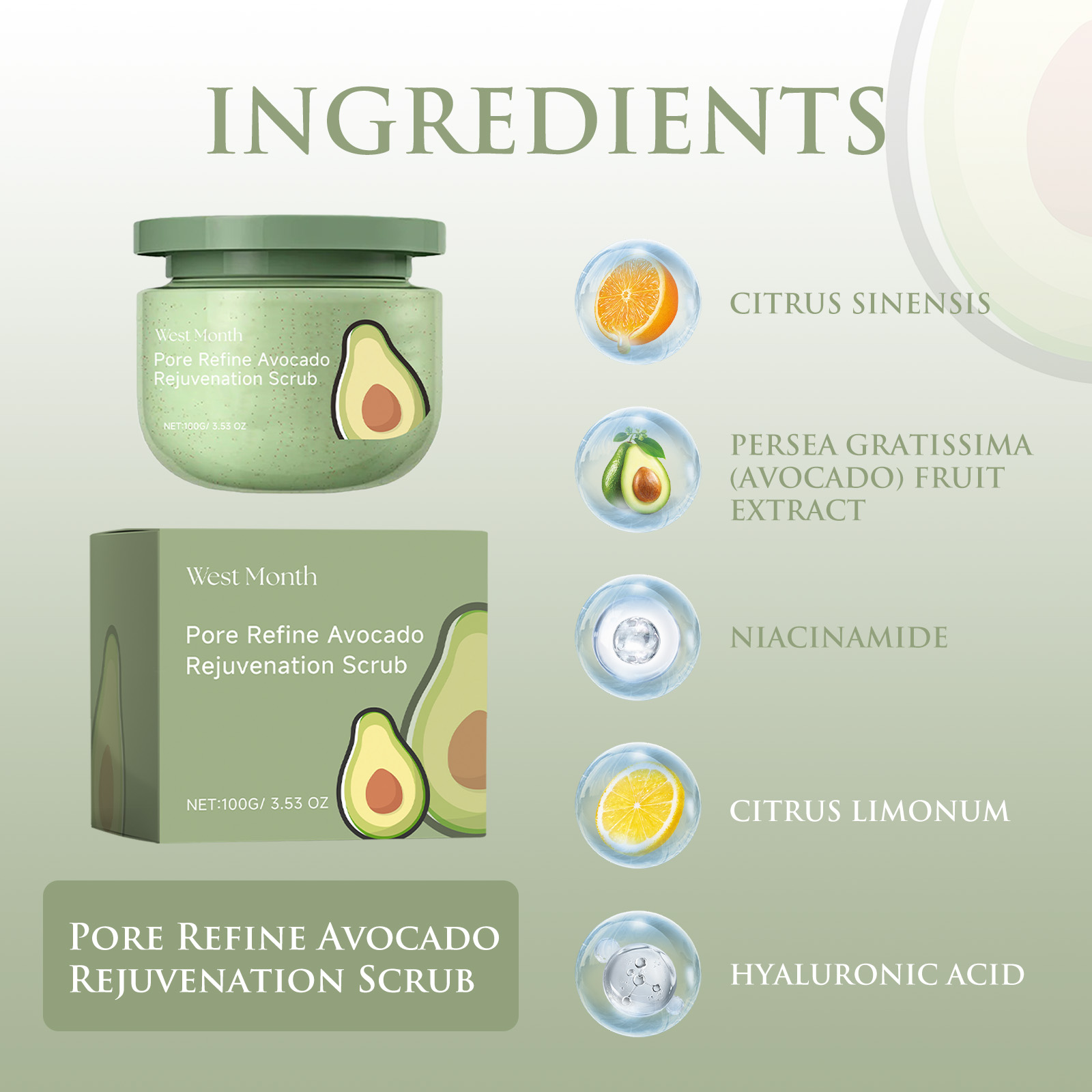 Avocado Ice Cream Body Scrub 1 – Luxury Skincare Gift Set recenzja i cena